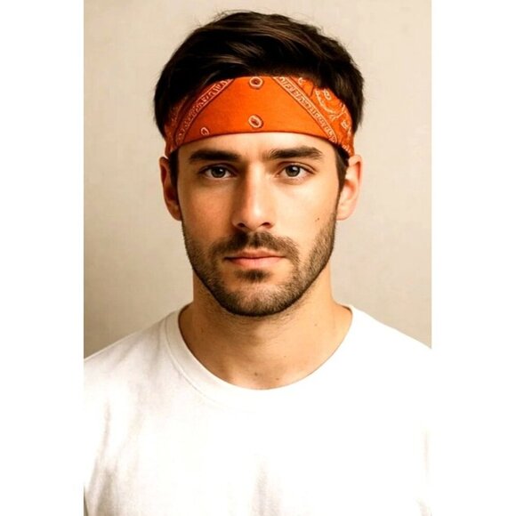 Green Yellow Orange Colorful Bandanas 21x21 Inch Square Western Style Scarves Se - Picture 10 of 10